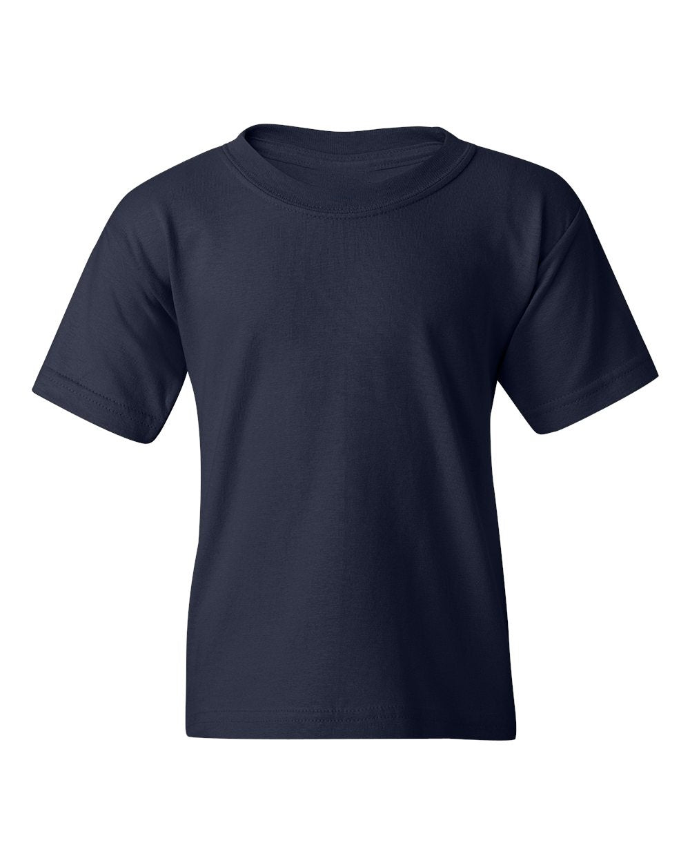 Gildan 5000B blank youth t-shirt in Navy, front view