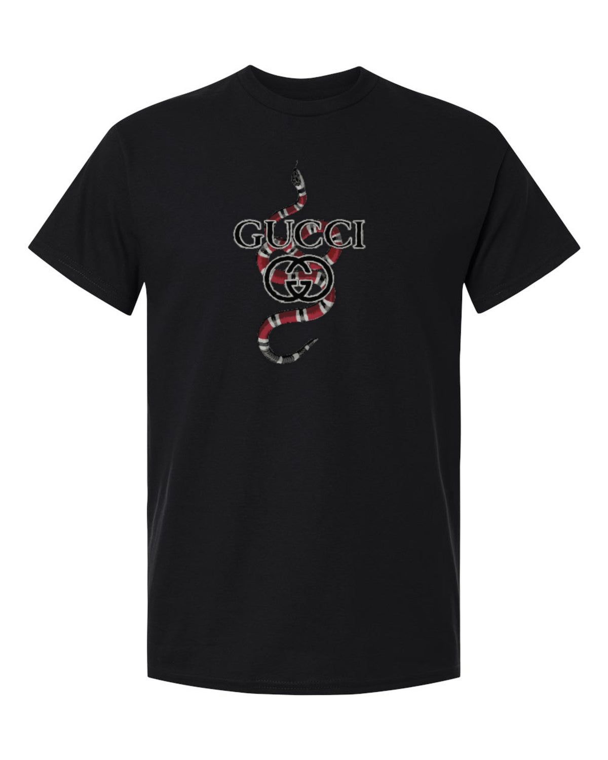 Gucci Snake Design — black t-shirt mockup