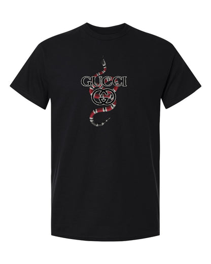 Gucci Snake Design — black t-shirt mockup
