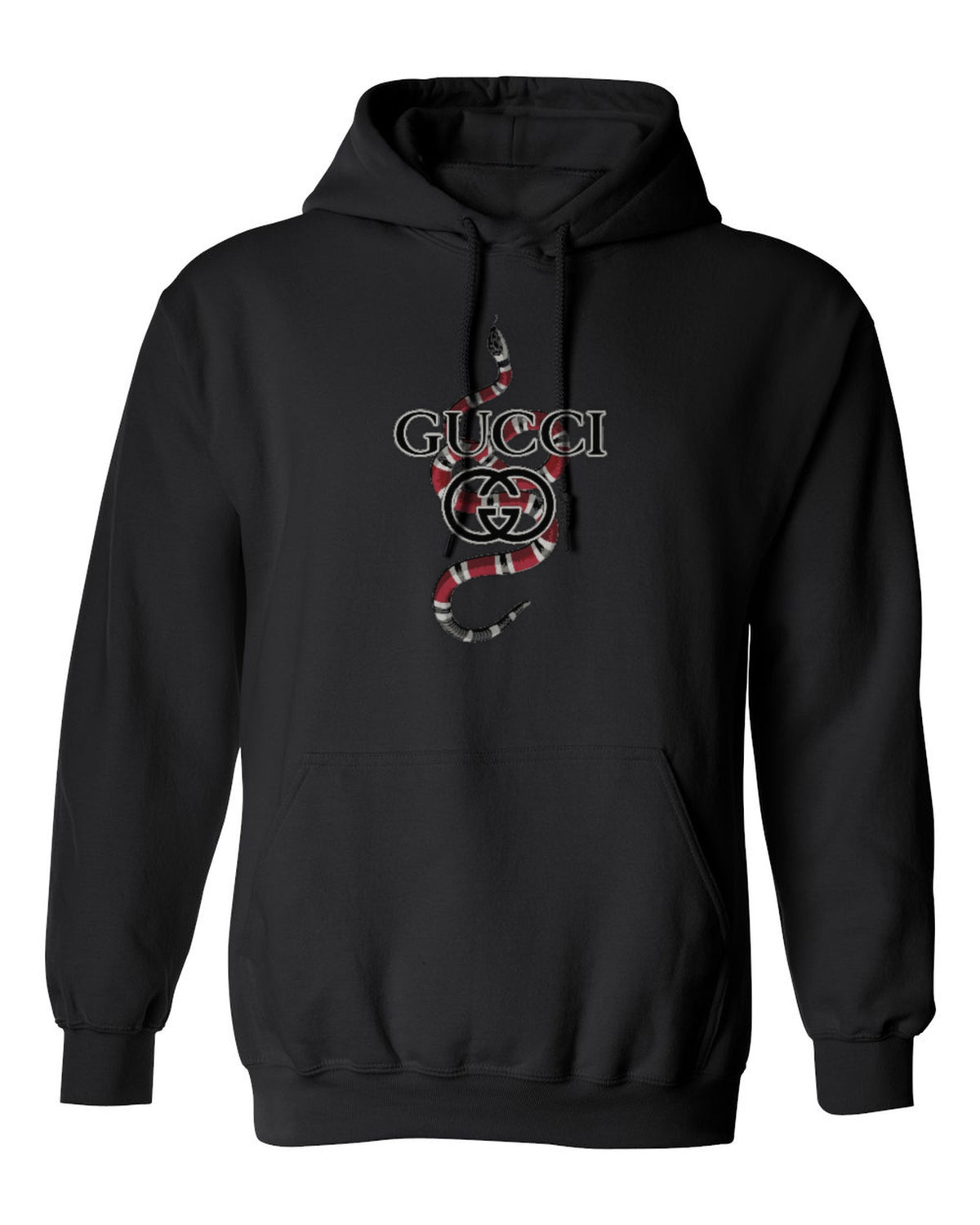 Gucci Snake Design — black hoodie mockup