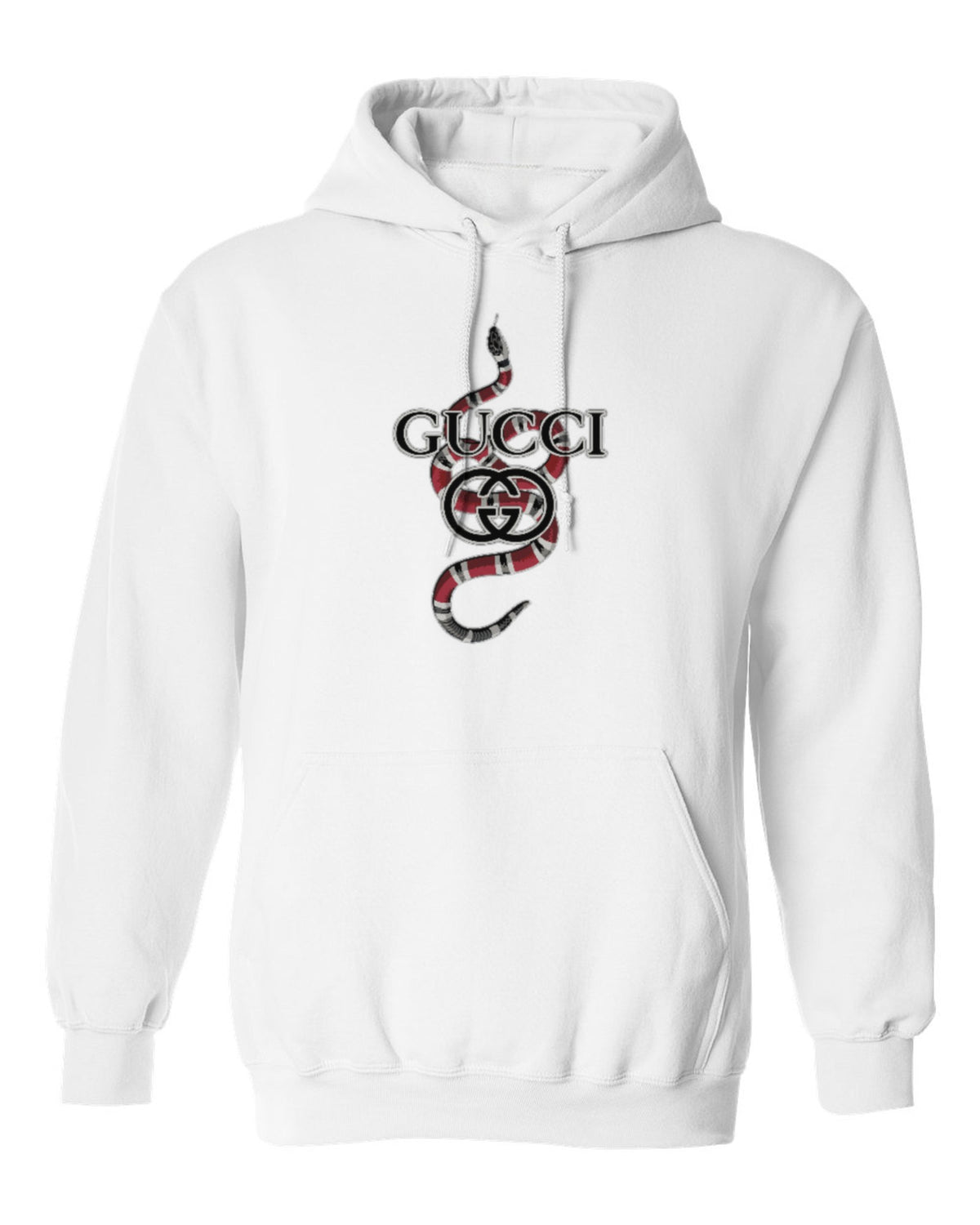 Gucci Snake Design — white hoodie mockup