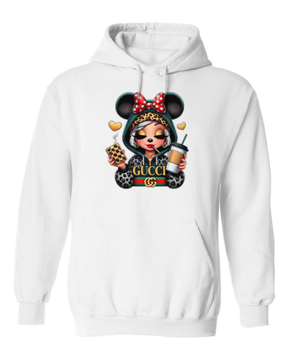 Gucci Minnie Design — white hoodie mockup