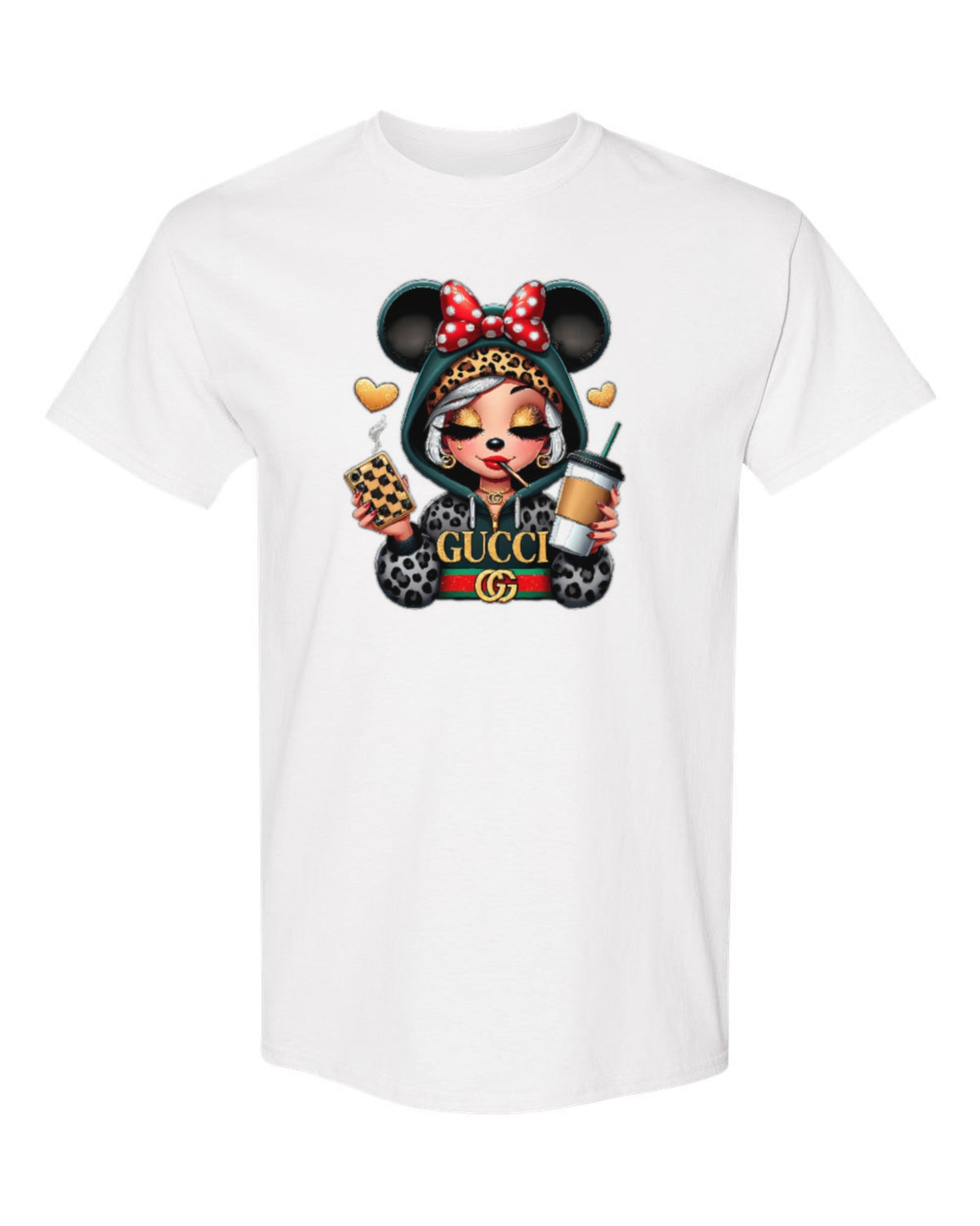 Gucci Minnie Design — white t-shirt mockup