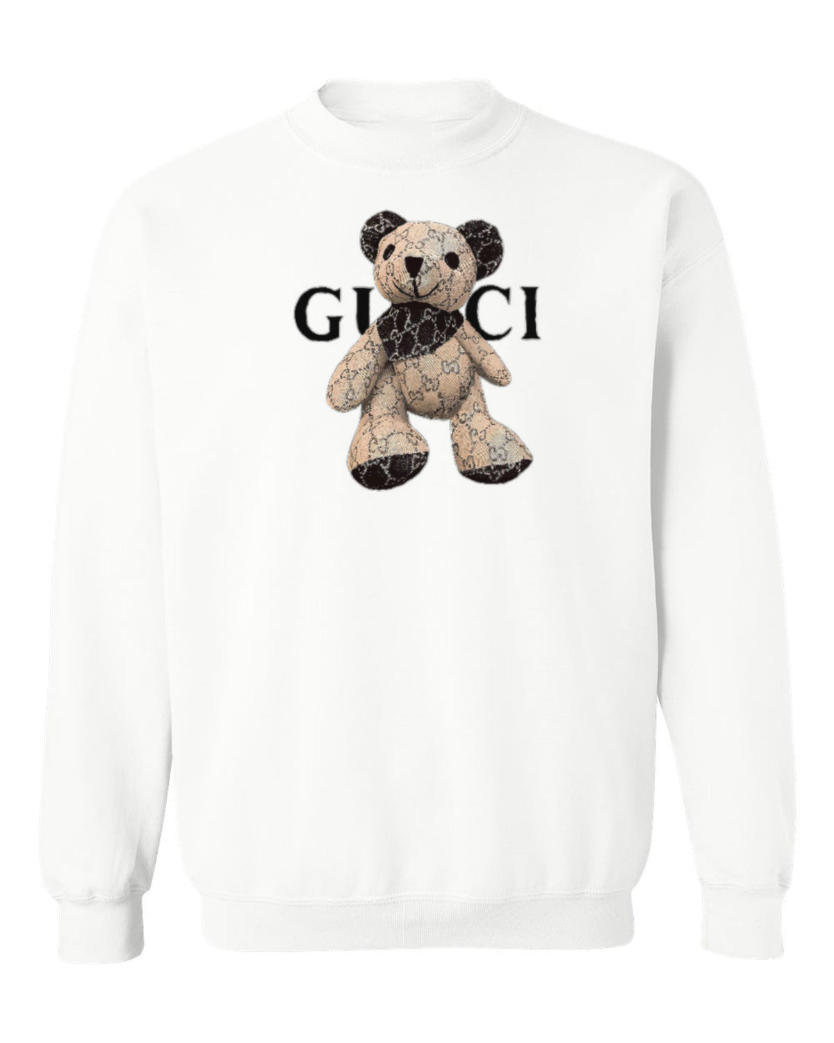 Gucci Teddy Bear Design — white crewneck mockup