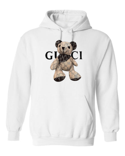 Gucci Teddy Bear Design — white hoodie mockup