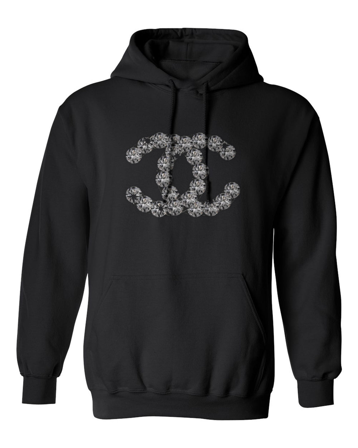 Chanel Pattern Logo Design — black hoodie mockup