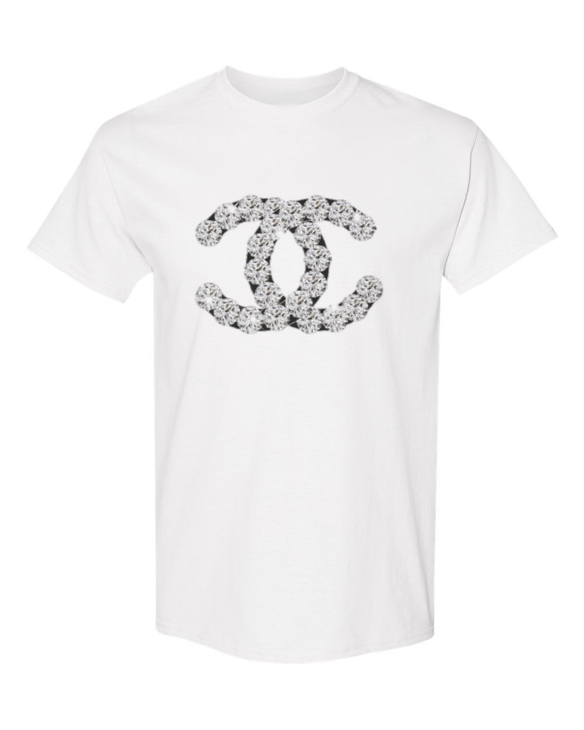 Chanel Pattern Logo Design — white t-shirt mockup