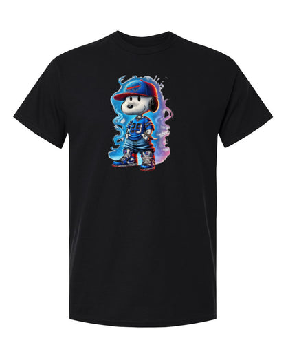 Snoopy Football Design — black t-shirt mockup