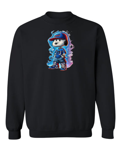 Snoopy Football Design — black crewneck mockup