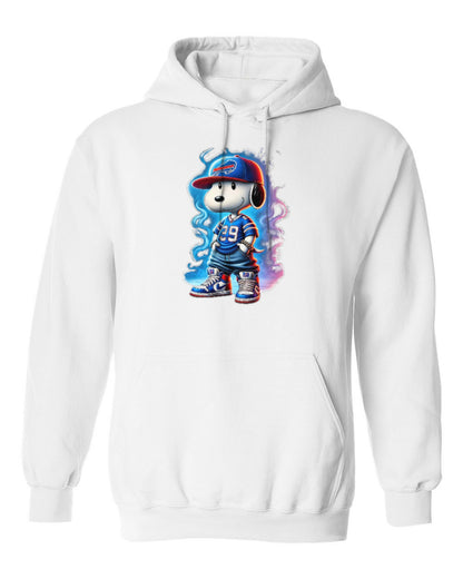Snoopy Football Design — white hoodie mockup