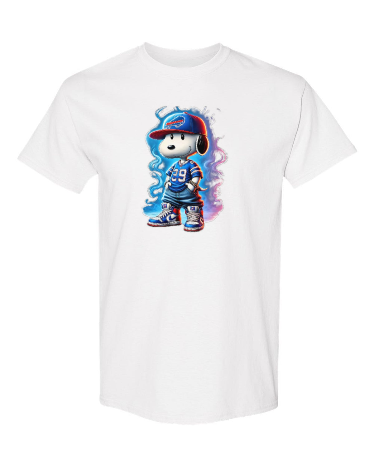 Snoopy Football Design — white t-shirt mockup