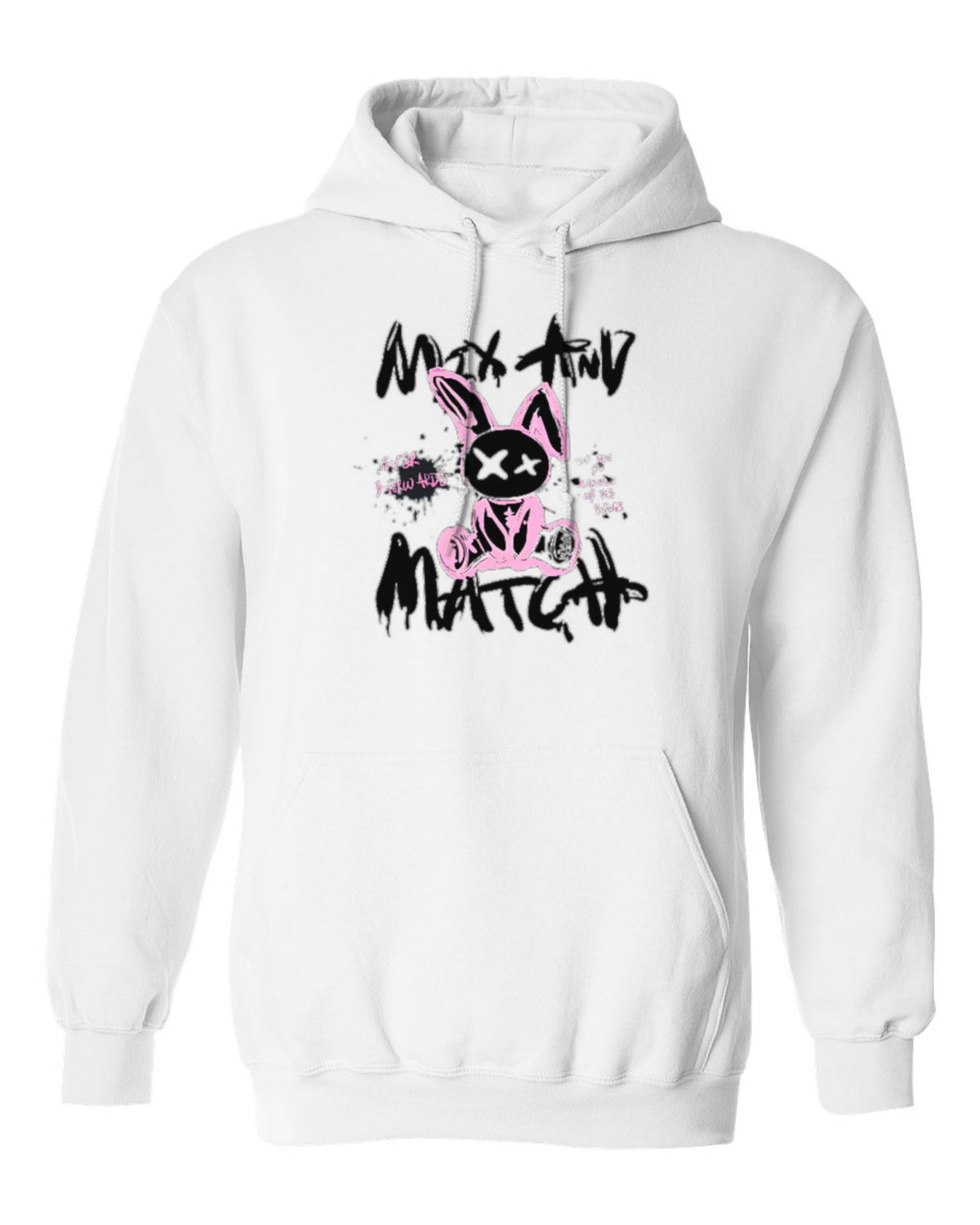 Mix and Match Bunny Design — white hoodie mockup