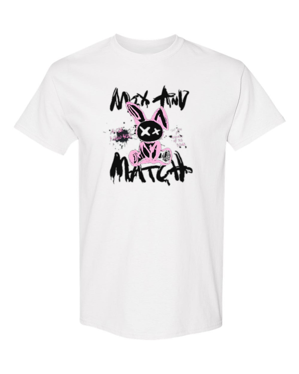Mix and Match Bunny Design — white t-shirt mockup