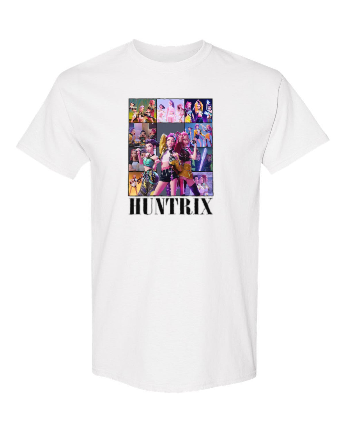 Huntrix Photo Collage Design — white t-shirt mockup