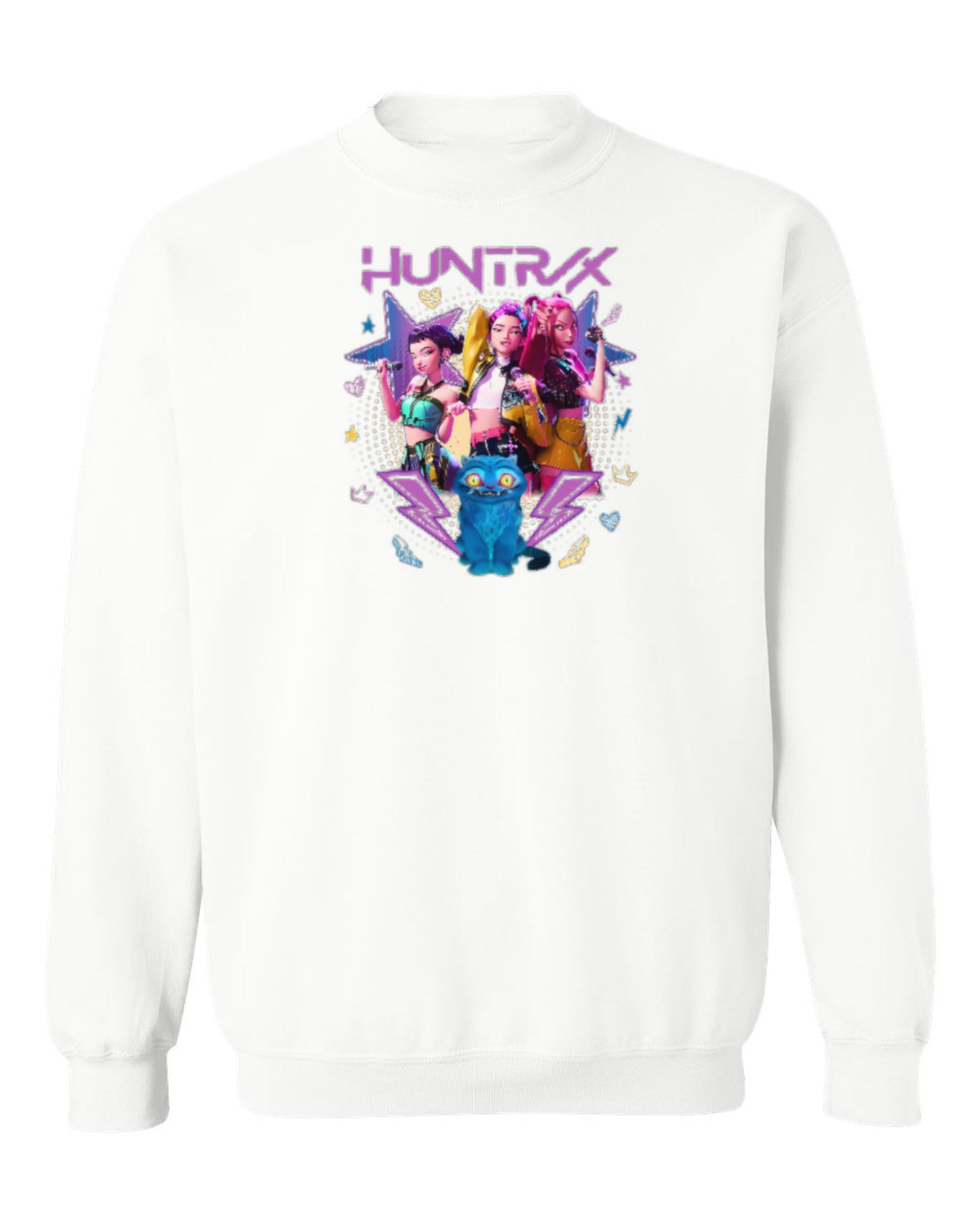 Huntrix K-Pop Design — white crewneck mockup
