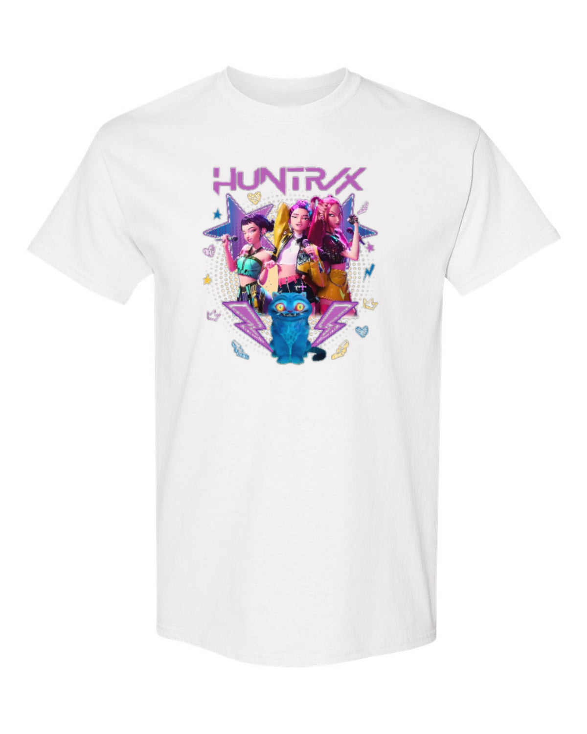 Huntrix K-Pop Design — white t-shirt mockup