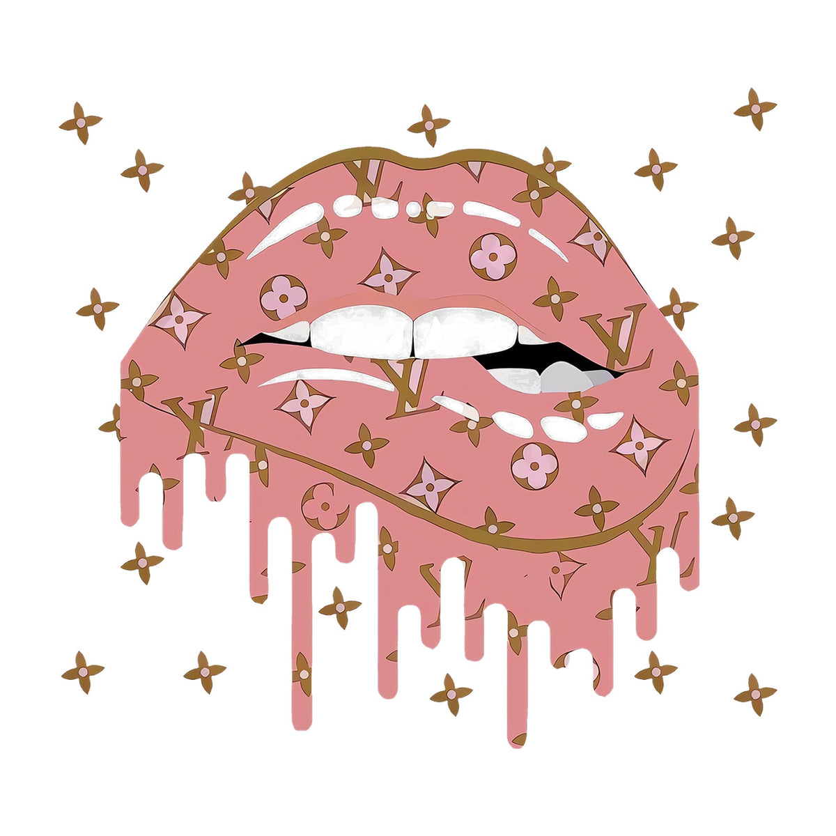 Pink Monogram Lips Design — design artwork