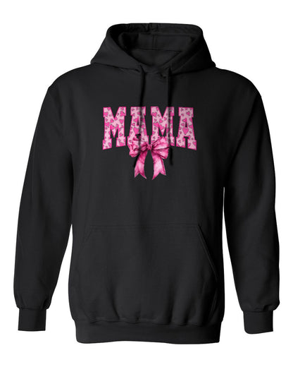 Pink Bow Mama Design — black hoodie mockup