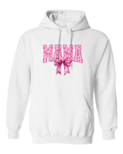Pink Bow Mama Design — white hoodie mockup