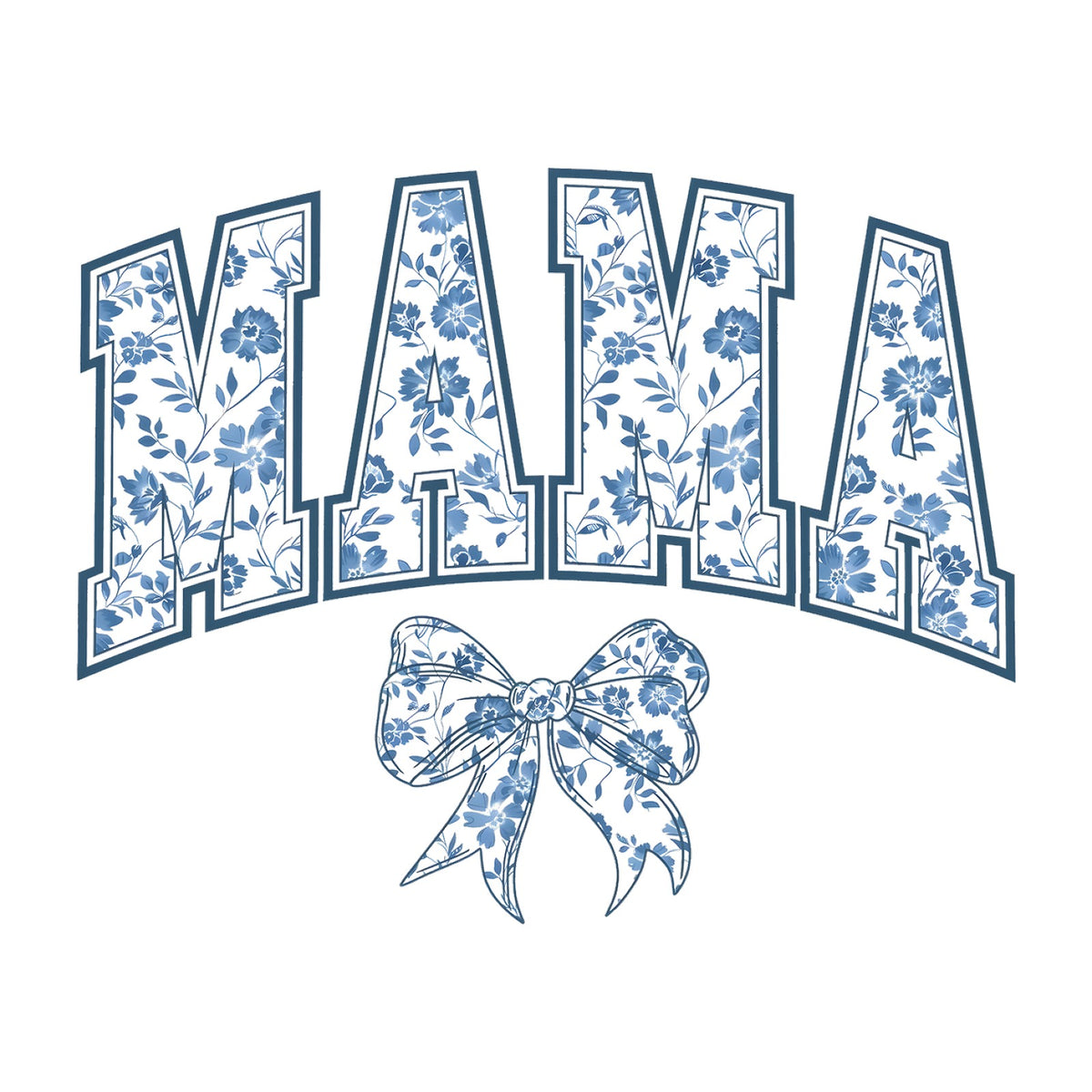 Blue Floral Mama Design — design artwork