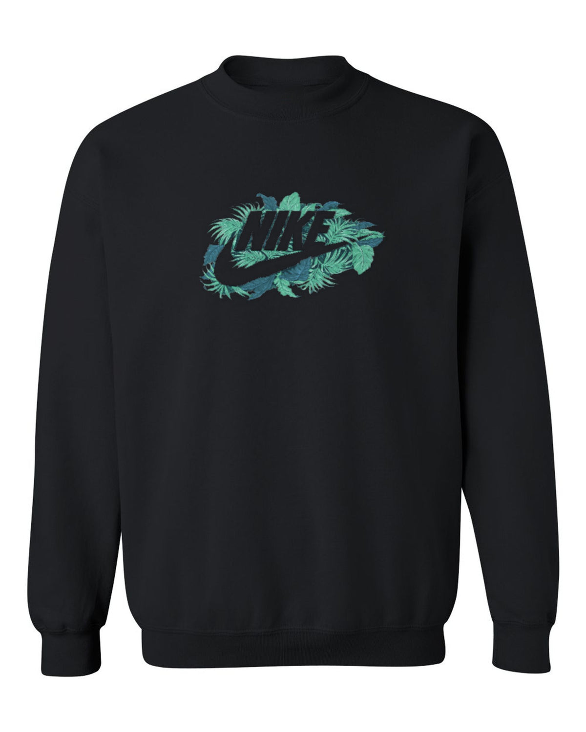 Nike Tropical Logo Design — black crewneck mockup