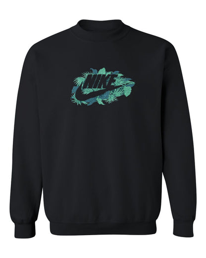 Nike Tropical Logo Design — black crewneck mockup