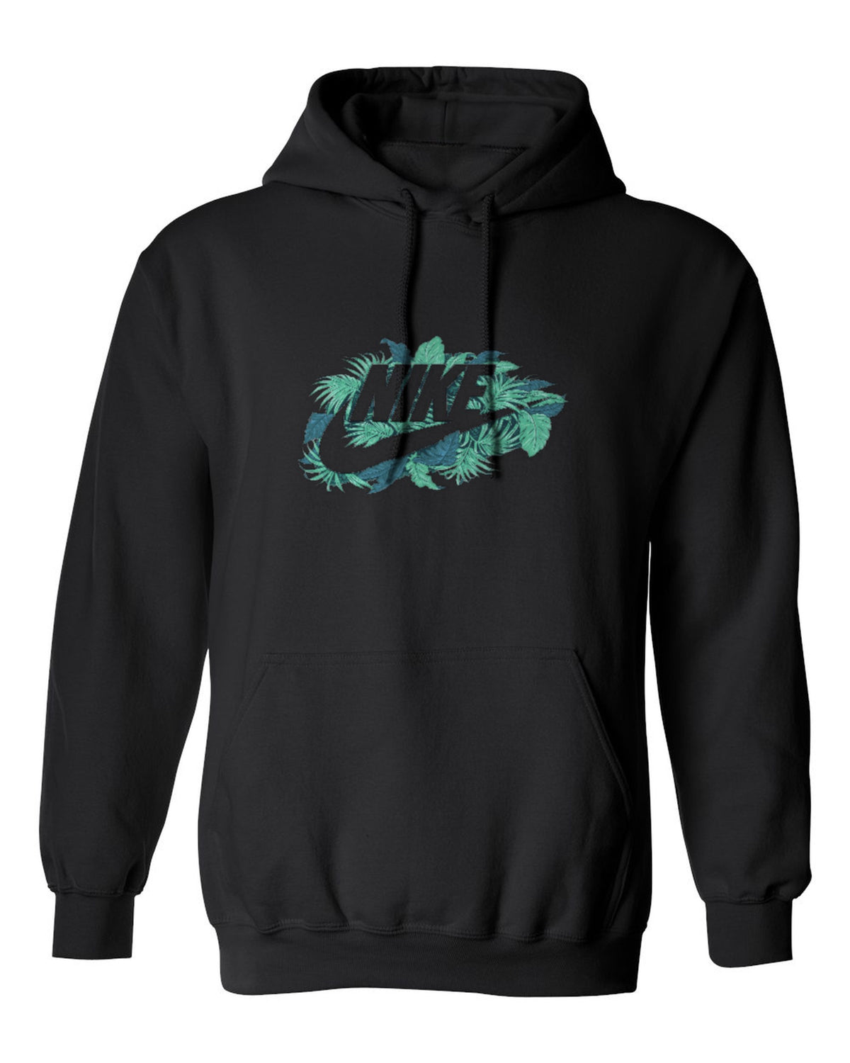 Nike Tropical Logo Design — black hoodie mockup