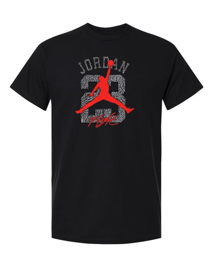 Jordan 23 Flight Design — black t-shirt mockup