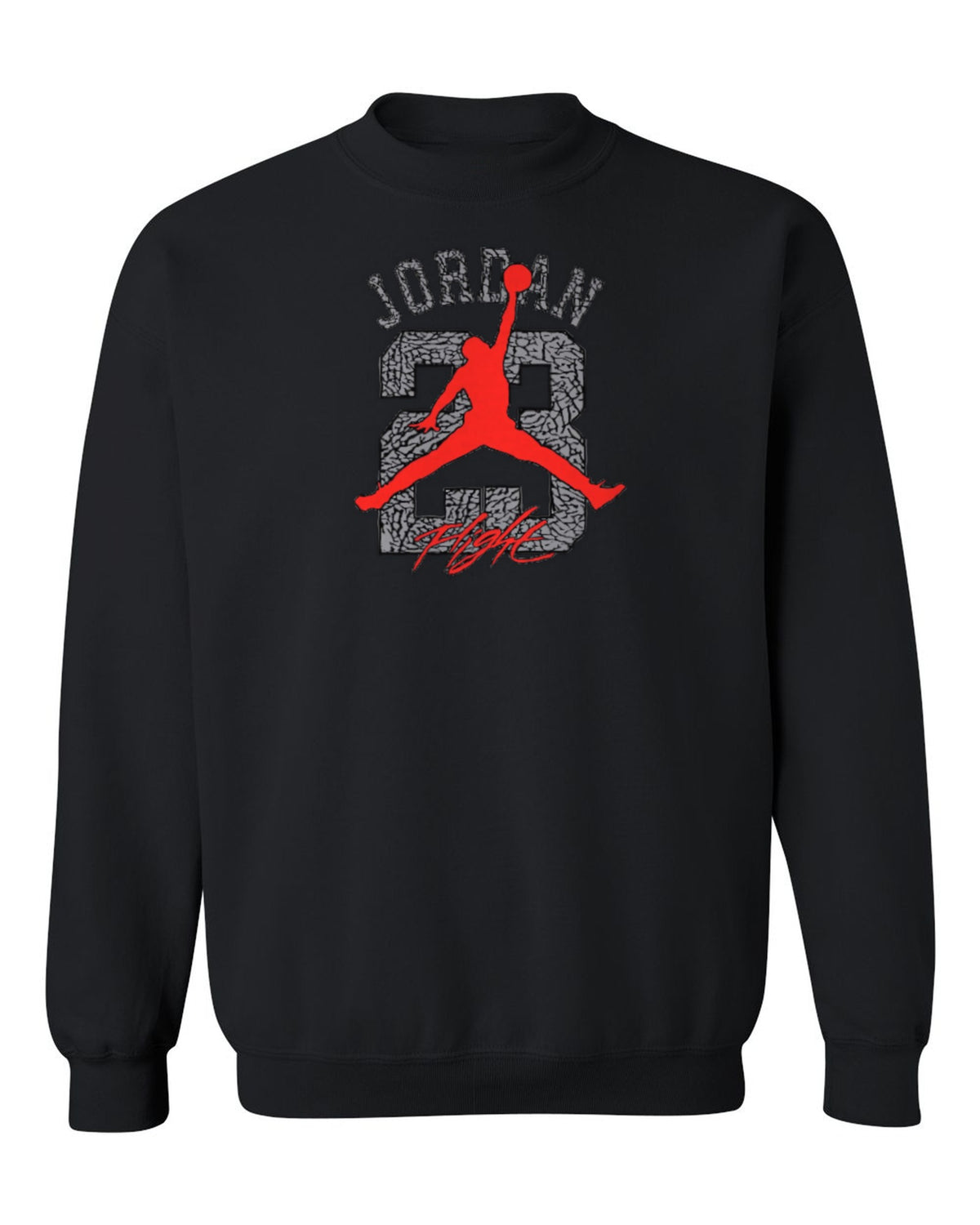 Jordan 23 Flight Design — black crewneck mockup
