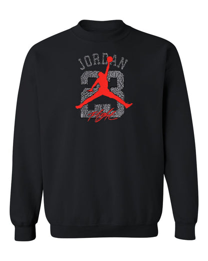 Jordan 23 Flight Design — black crewneck mockup