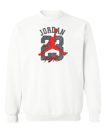 Jordan 23 Flight Design — white crewneck mockup