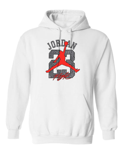 Jordan 23 Flight Design — white hoodie mockup
