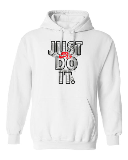 Nike Just Do It Design — white hoodie mockup