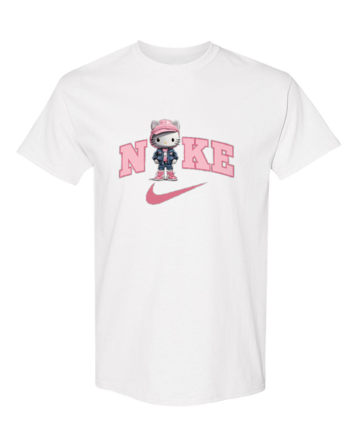 Nike Hello Kitty Design — white t-shirt mockup