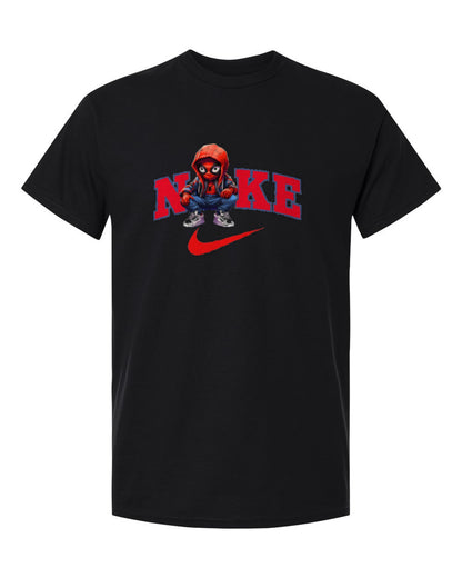 Nike Spider-Man Design — black t-shirt mockup