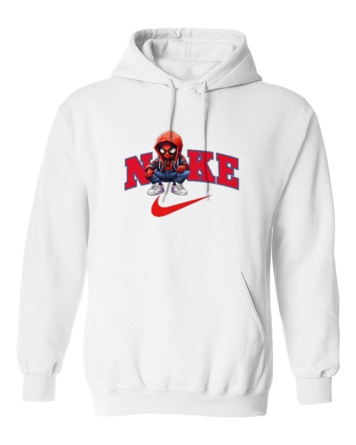 Nike Spider-Man Design — white hoodie mockup