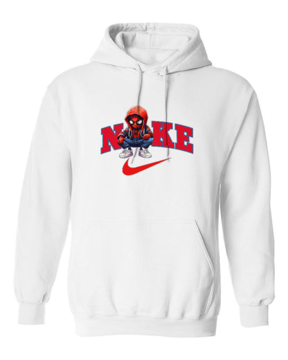 Nike Spider-Man Design — white hoodie mockup