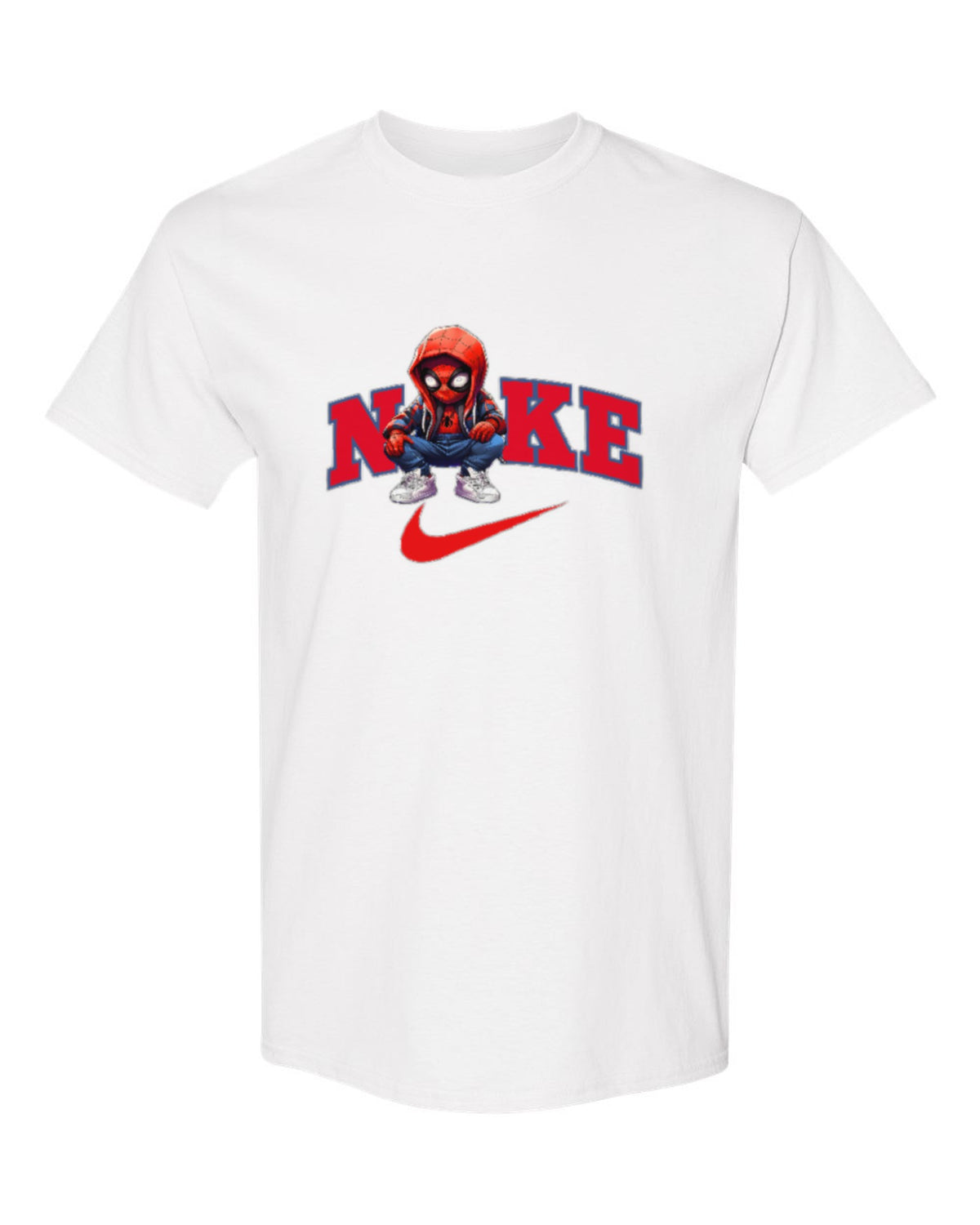 Nike Spider-Man Design — white t-shirt mockup