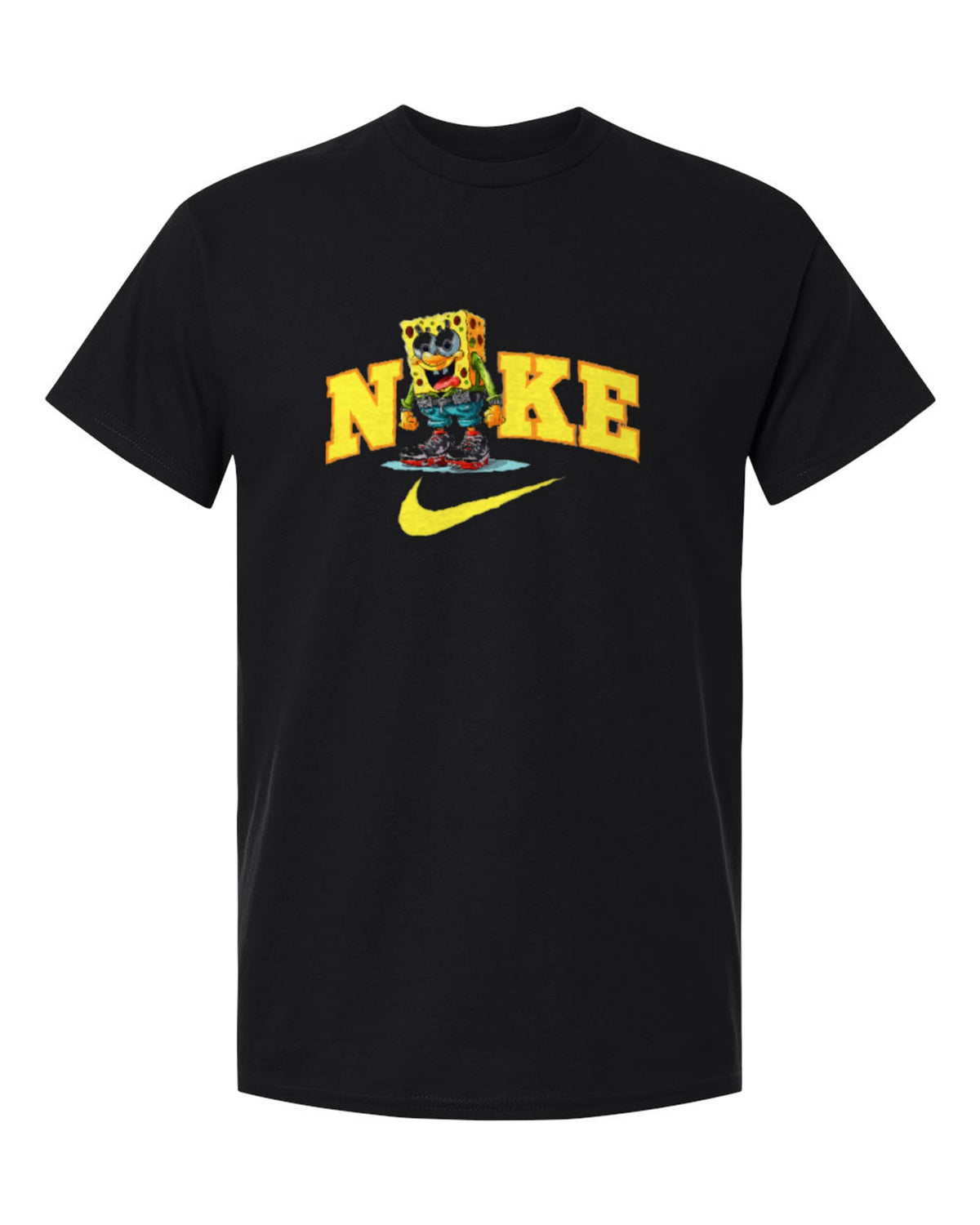 Nike SpongeBob Design — black t-shirt mockup