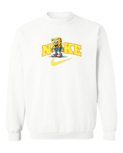 Nike SpongeBob Design — white crewneck mockup
