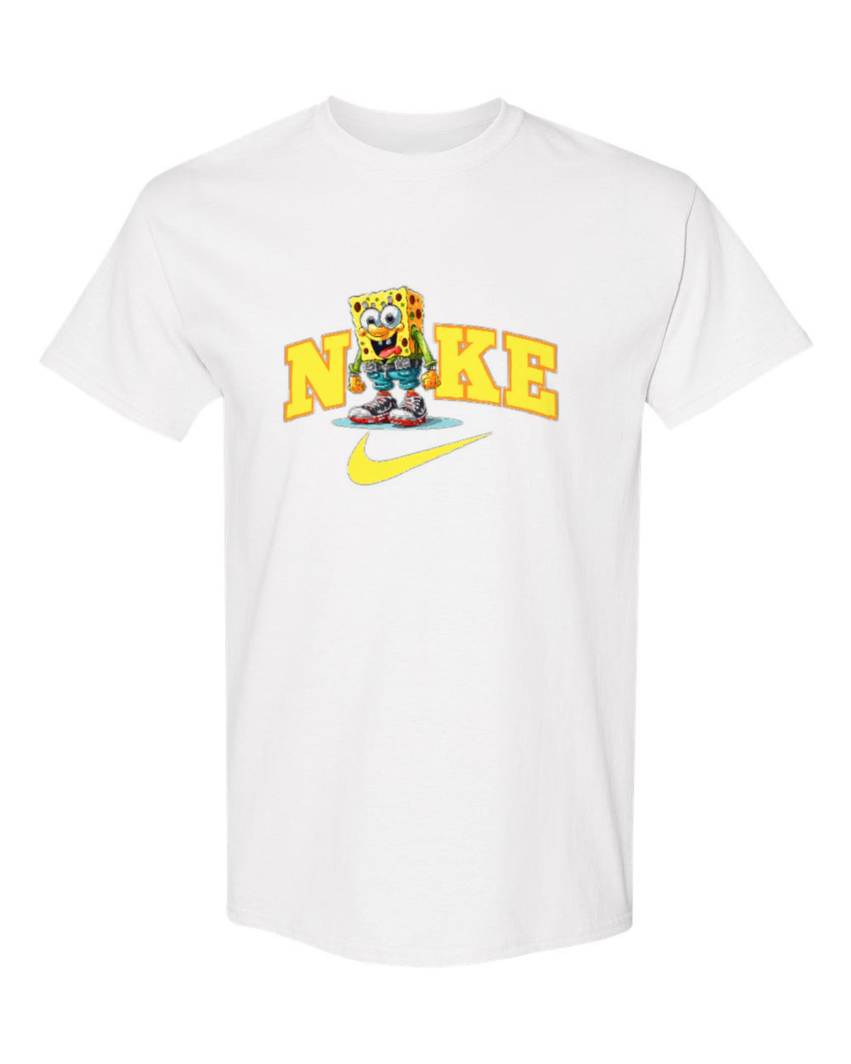 Nike SpongeBob Design — white t-shirt mockup