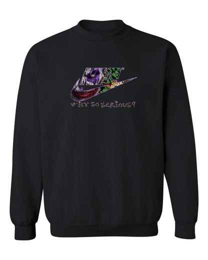 Nike Joker Why So Serious Design — black crewneck mockup
