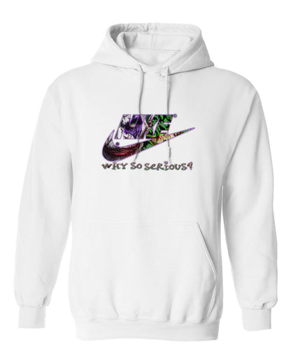 Nike Joker Why So Serious Design — white hoodie mockup