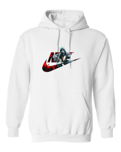 Nike Ghostface Design — white hoodie mockup