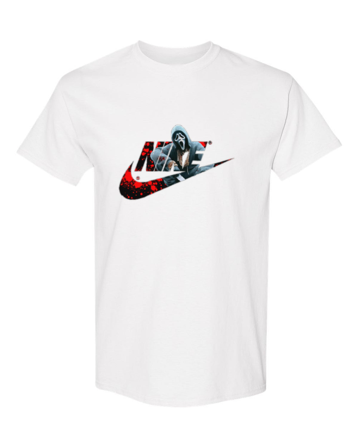 Nike Ghostface Design — white t-shirt mockup