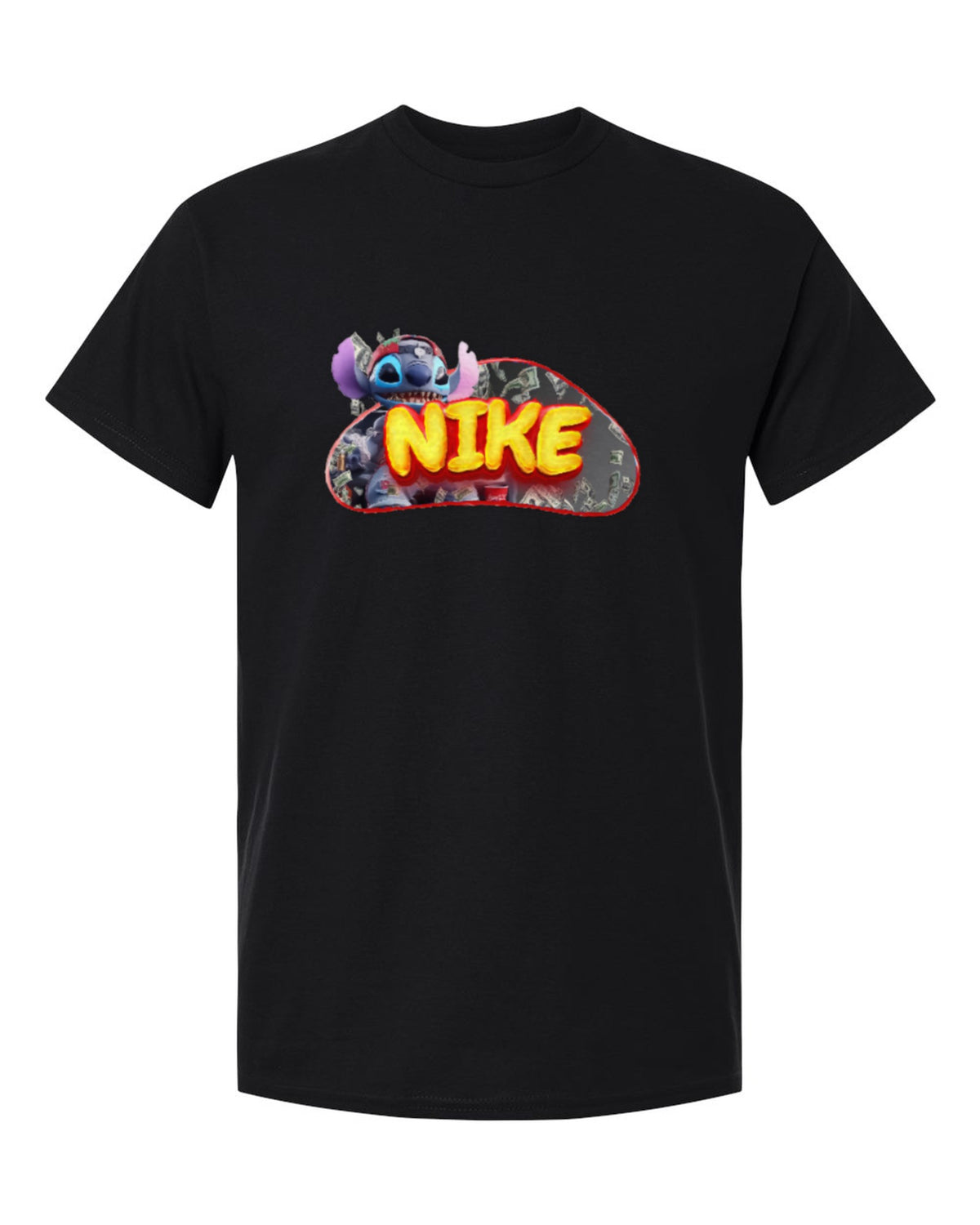 Nike Stitch Design — black t-shirt mockup