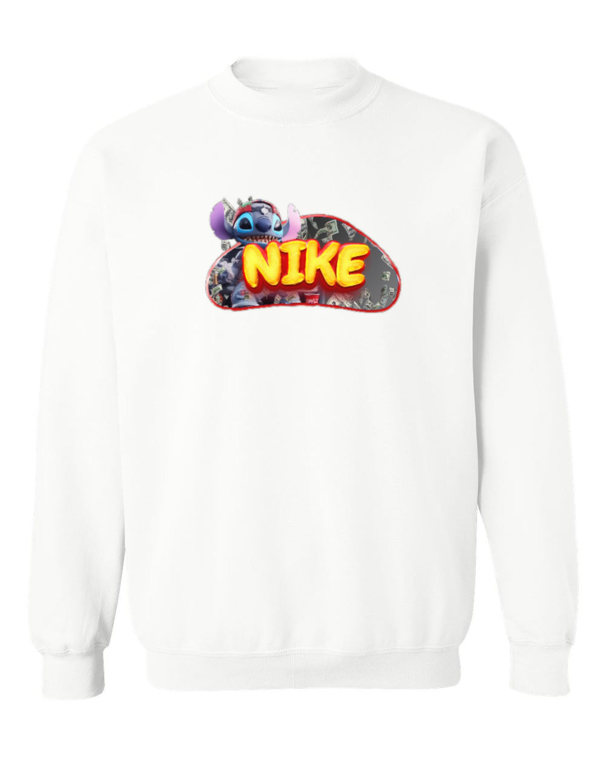 Nike Stitch Design — white crewneck mockup