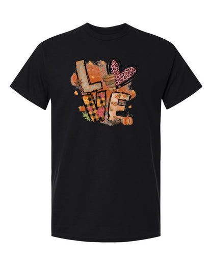 Autumn Love Design — black t-shirt mockup