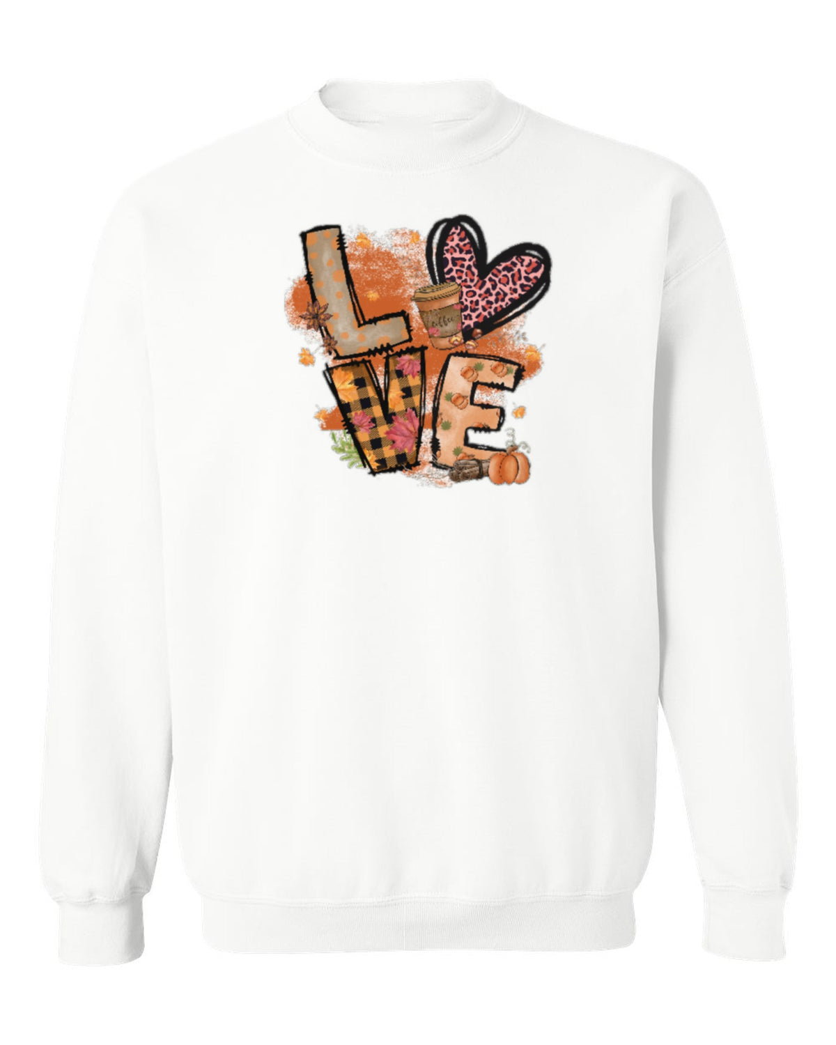 Autumn Love Design — white crewneck mockup