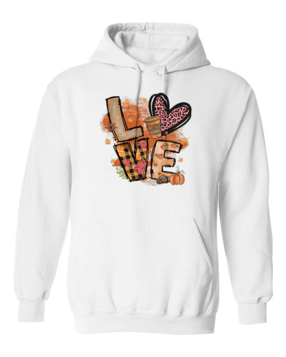 Autumn Love Design — white hoodie mockup